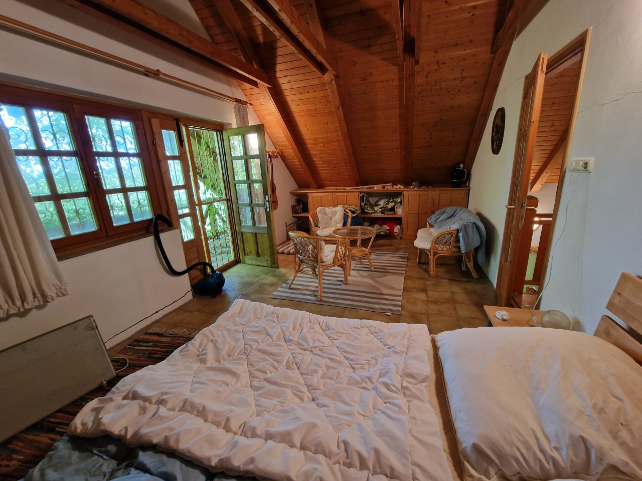 large bedroom with balcony