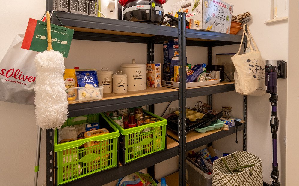 (AAA) Renoviertes Einfamilienhaus in ruhiger Lage Nähe Balaton (33884) — Practical storage room with a sturdy shelving system and optimal space organization